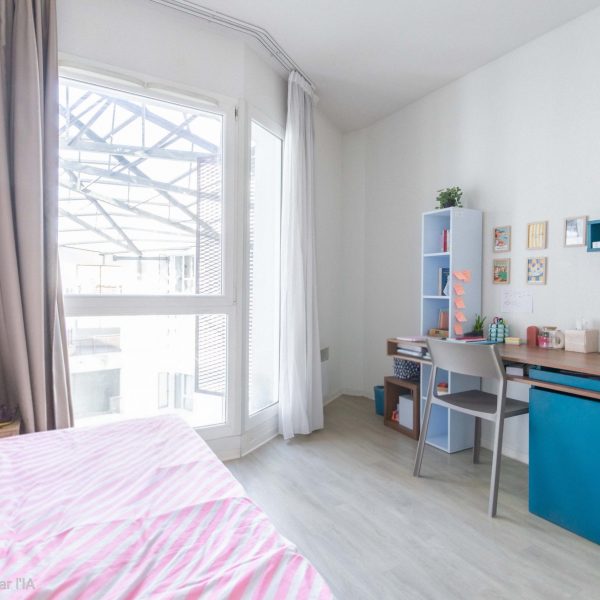 Pièce de vie du studio – résidence étudiante Artemisia